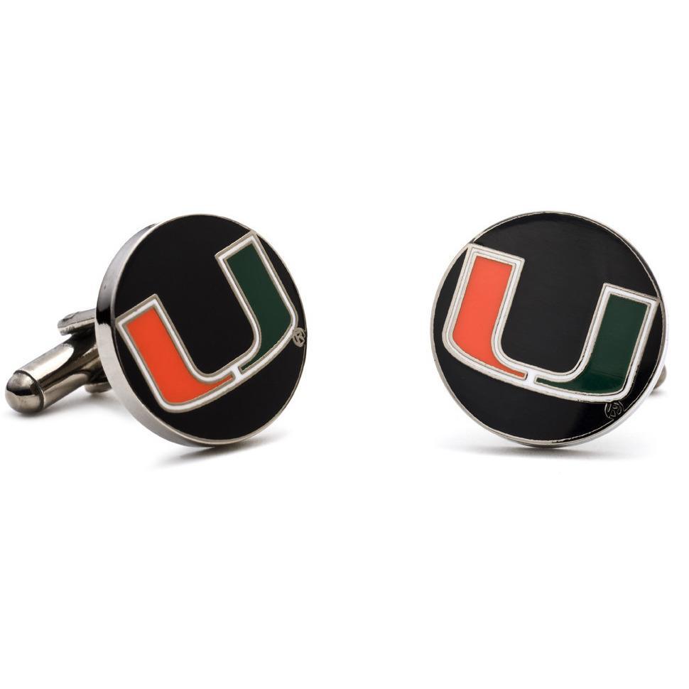 Miami Hurricanes Enamel Cufflinks-Cufflinks-Cufflinks, Inc.-Top Notch Gift Shop