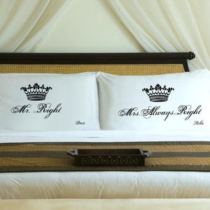 Midnight Black Couples Royal Correctness Personalized Pillow Case Set-Pillow Case-JDS Marketing-Top Notch Gift Shop