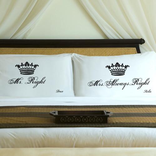 Midnight Black Couples Royal Correctness Personalized Pillow Case Set-Pillow Case-JDS Marketing-Top Notch Gift Shop