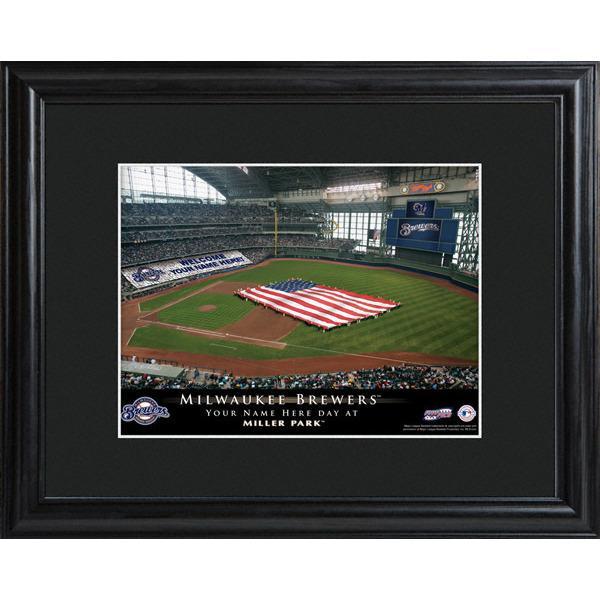 Milwaukee Brewers Personalized Ballpark Print with Matted Frame-Print-JDS Marketing-Top Notch Gift Shop