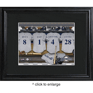 Milwaukee Brewers Personalized Locker Room Print with Matted Frame-JDS MarketingTop Notch Gift Shop