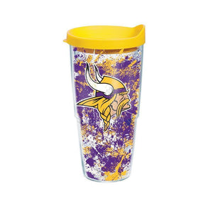 Minnesota Vikings Splatter 24 oz. Tervis Tumbler with Lid - (Set of 2)-Tumbler-Tervis-Top Notch Gift Shop