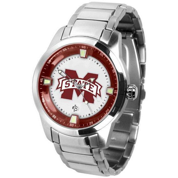 Mississippi State Bulldogs Men's Titan Stainless Steel Band Watch-Watch-Suntime-Top Notch Gift Shop