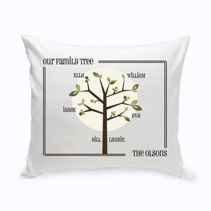 Modern Family Tree Personalized Throw Pillow-Pillow-JDS Marketing-Top Notch Gift Shop