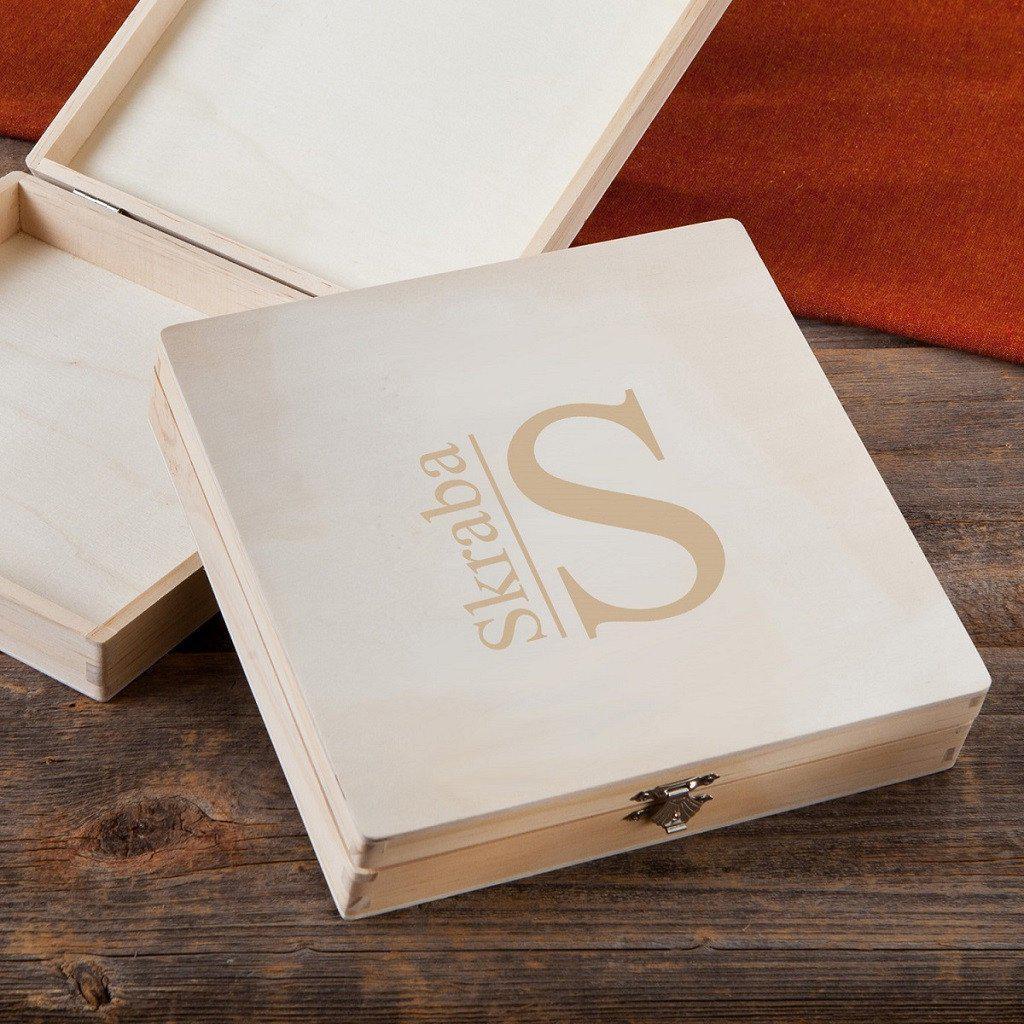 Modern Monogram Wooden Keepsake/Cigar Box-Keepsake Box-JDS Marketing-Top Notch Gift Shop