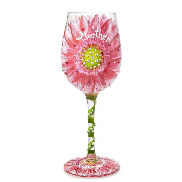 Mom's Love in Bloom Wine Glass by Lolita®-Wine Glass-Designs by Lolita® (Enesco)-Top Notch Gift Shop