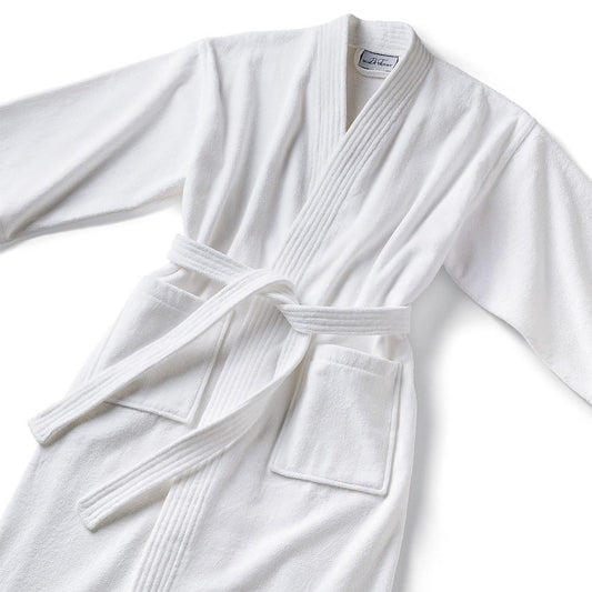 Monogrammed Velour Bathrobe - White Kimono Style-Bathrobe-Boca Terry-Top Notch Gift Shop