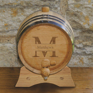 Stamped Monogrammed Oak Whiskey Barrel-Whiskey Barrel-JDS Marketing-Top Notch Gift Shop