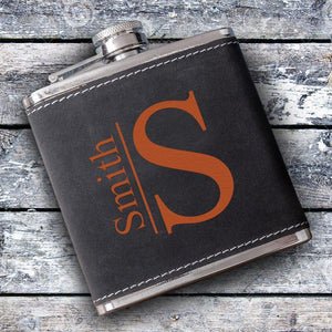 Modern Monogrammed Suede Flask-Flask-JDS Marketing-Top Notch Gift Shop