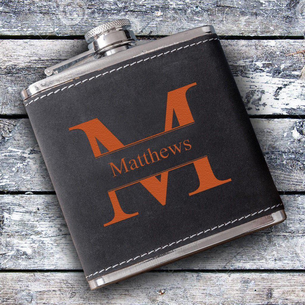 Stamped Monogrammed Suede Flask-Flask-JDS Marketing-Top Notch Gift Shop