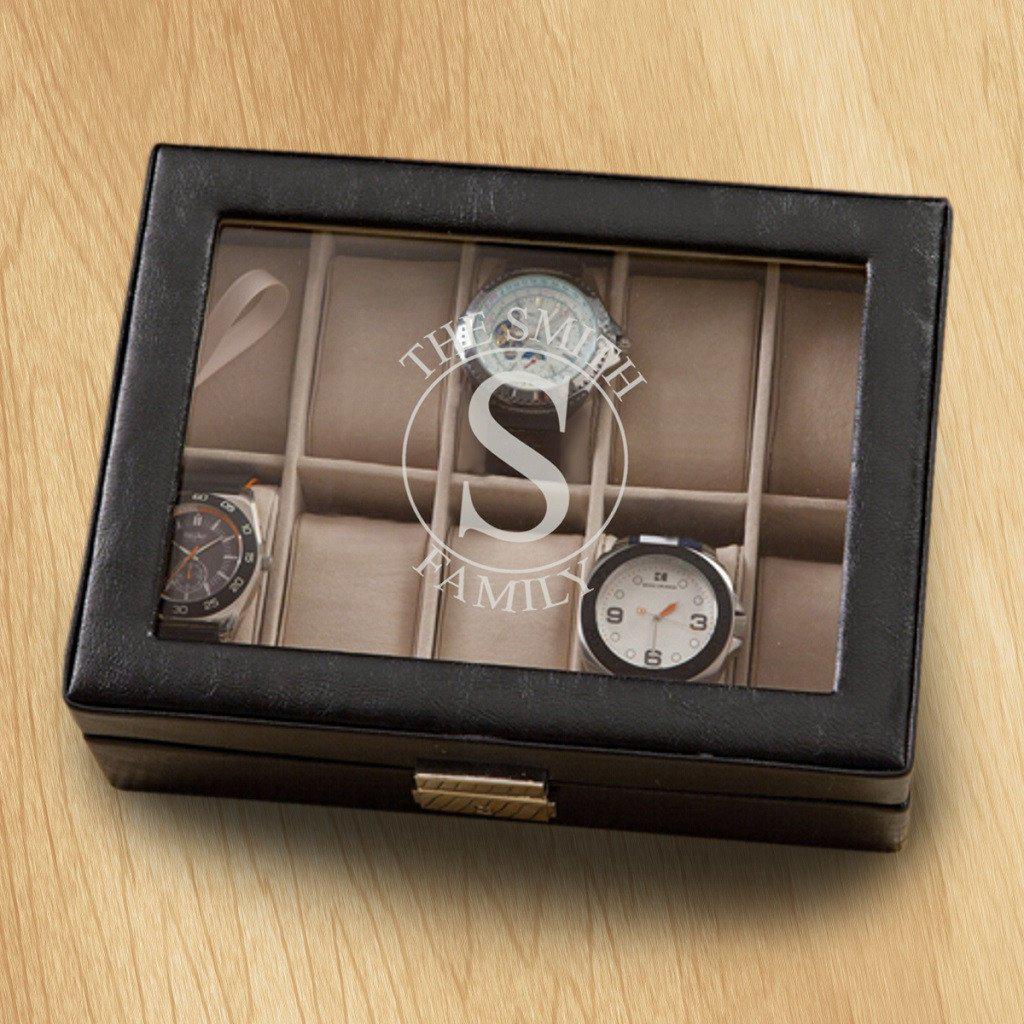 Monogrammed Watch Box-Watch Box-JDS Marketing-Top Notch Gift Shop