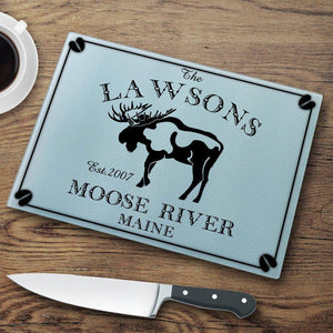Moose Personalized Glass Cutting Board-Cutting Board-JDS Marketing-Top Notch Gift Shop