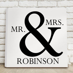 Mr & Mrs Personalized Black and White Canvas-Canvas Signs-JDS Marketing-Top Notch Gift Shop