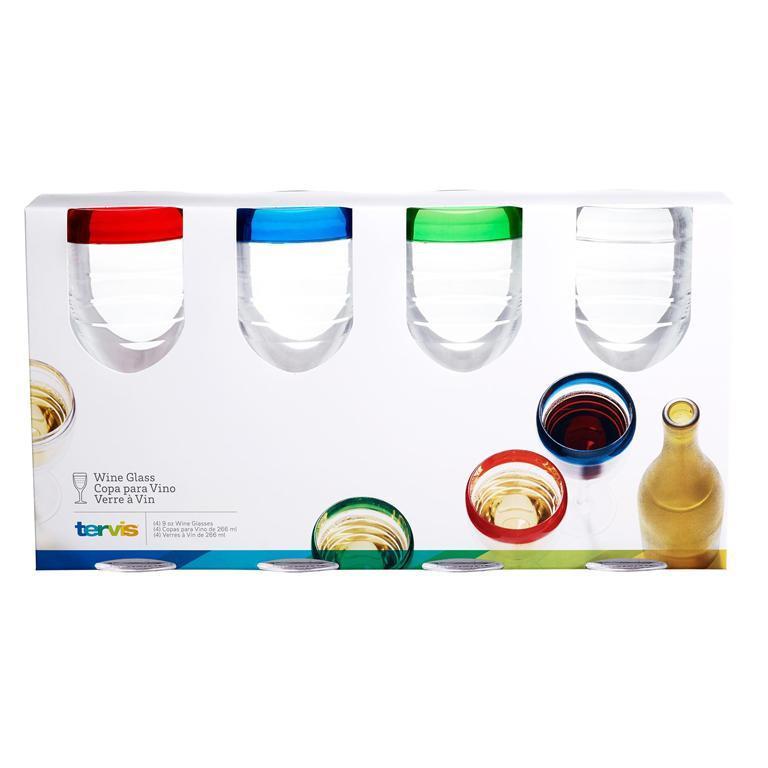 Multi-Color 9 oz. Tervis Wine Glasses (Boxed Set of 4)-Wine Glass-Tervis-Top Notch Gift Shop