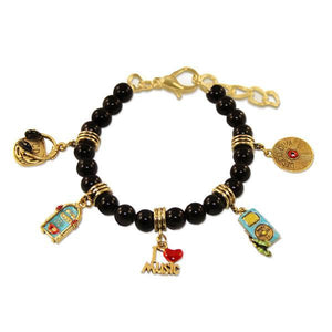 Music Lover Charm Bracelet in Gold-Bracelet-Whimsical Gifts-Top Notch Gift Shop