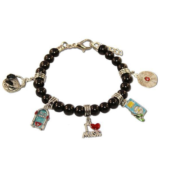 Music Lover Charm Bracelet in Silver-Bracelet-Whimsical Gifts-Top Notch Gift Shop