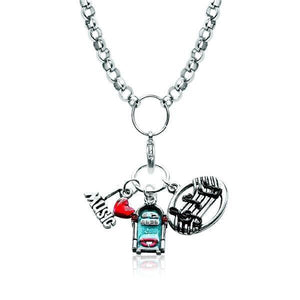 Music Lover Charm Necklace in Silver-Necklace-Whimsical Gifts-Top Notch Gift Shop