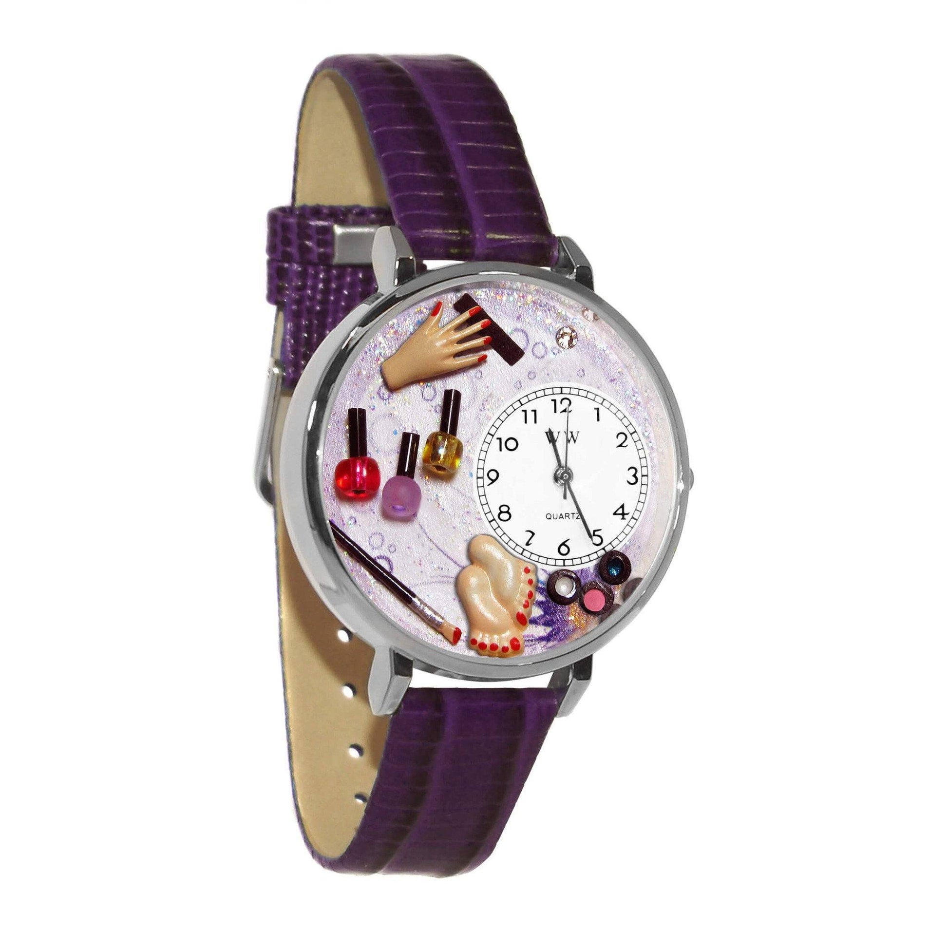 Nail Tech Watch in Silver (Large)-Watch-Whimsical Gifts-Top Notch Gift Shop