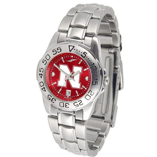 Nebraska Cornhuskers Ladies AnoChrome Steel Band Sports Watch-Watch-Suntime-Top Notch Gift Shop