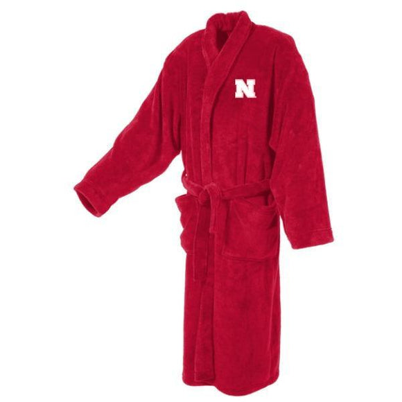 Nebraska Men's Ultra Plush Bathrobe in Red-Bathrobe-Concepts Sport-Top Notch Gift Shop