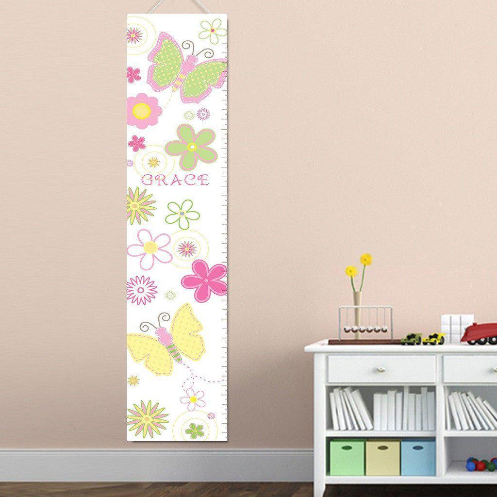 Pastel Butterflies Personalized Growth Chart-Height Chart-JDS Marketing-Top Notch Gift Shop