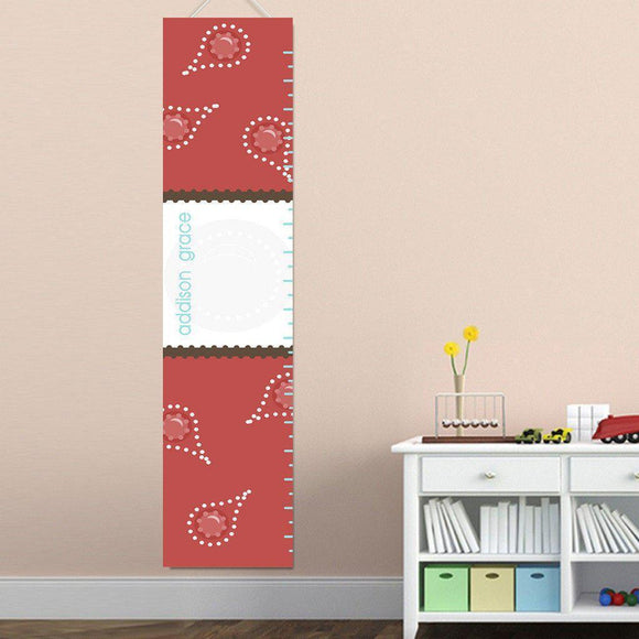 Red Paisley Personalized Growth Chart-Height Chart-JDS Marketing-Top Notch Gift Shop