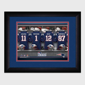 New England Patriots Personalized Locker Room Print with Matted Frame-Print-JDS Marketing-Top Notch Gift Shop