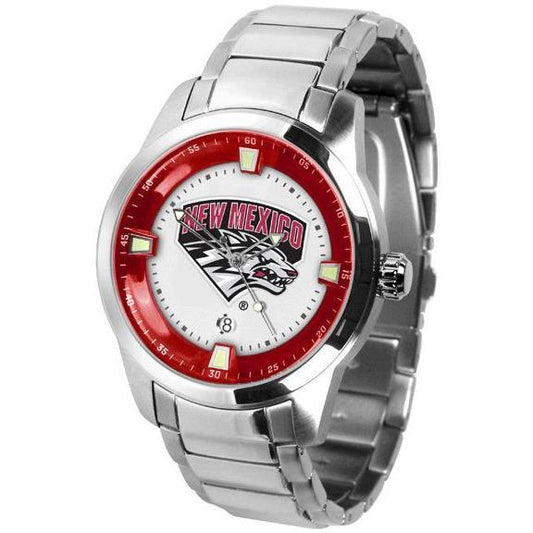 New Mexico Lobos Men's Titan Stainless Steel Band Watch-Watch-Suntime-Top Notch Gift Shop