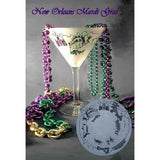 New Orleans Mardi Gras Martini Glass (Set of 2)-Martini Glass-Asta Glass-Top Notch Gift Shop