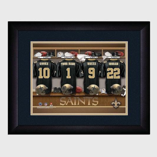 New Orleans Saints Personalized Locker Room Print with Matted Frame-Print-JDS Marketing-Top Notch Gift Shop