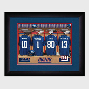 New York Giants Personalized Locker Room Print with Matted Frame-Print-JDS Marketing-Top Notch Gift Shop