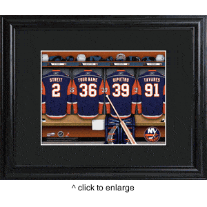 New York Islanders Personalized Locker Room Print with Matted Frame-JDS MarketingTop Notch Gift Shop