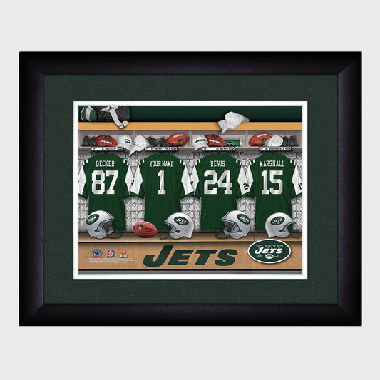 New York Jets Personalized Locker Room Print with Matted Frame-Print-JDS Marketing-Top Notch Gift Shop