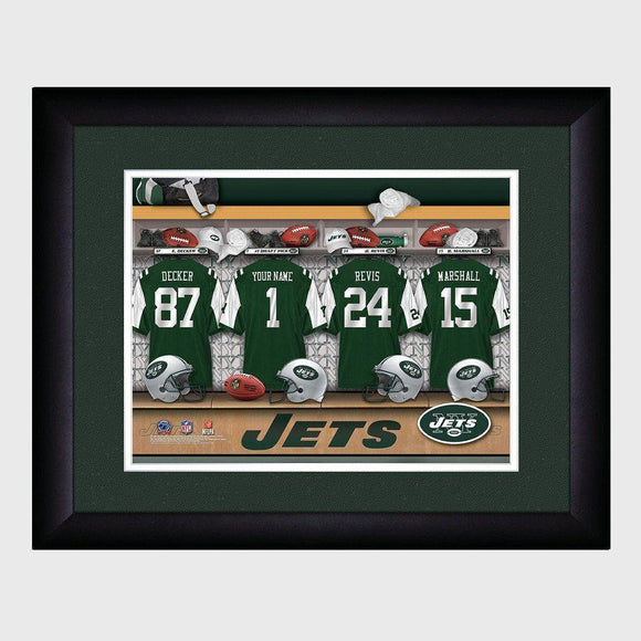 New York Jets Personalized Locker Room Print with Matted Frame-Print-JDS Marketing-Top Notch Gift Shop