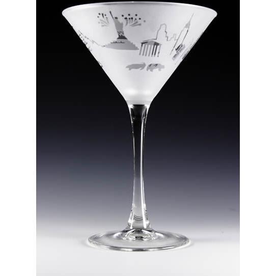 New York Skyline Martini Glass (Set of 2)-Martini Glass-Asta Glass-Top Notch Gift Shop