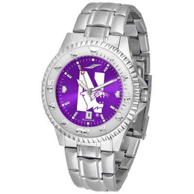 Northwestern Wildcats Competitor AnoChrome - Steel Band Watch-Watch-Suntime-Top Notch Gift Shop