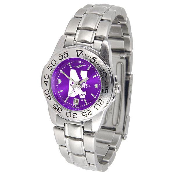 Northwestern Wildcats Ladies AnoChrome Steel Band Sports Watch-Watch-Suntime-Top Notch Gift Shop