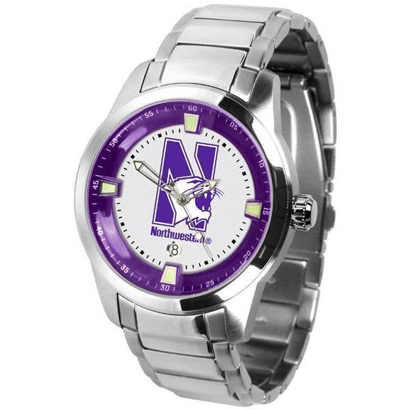 Northwestern Wildcats Men's Titan Stainless Steel Band Watch-Watch-Suntime-Top Notch Gift Shop