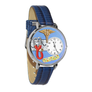 Nurse 2 Blue Watch in Silver (Large)-Watch-Whimsical Gifts-Top Notch Gift Shop