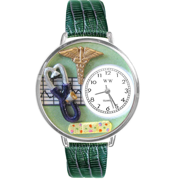 Nurse 2 Green Watch in Gold (Large)-Watch-Whimsical Gifts-Top Notch Gift Shop