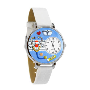 Nurse Blue Watch in Silver (Large)-Watch-Whimsical Gifts-Top Notch Gift Shop
