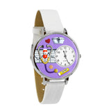 Nurse Purple Watch in Silver (Large)-Watch-Whimsical Gifts-Top Notch Gift Shop