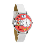 Nurse Red Watch in Silver (Large)-Watch-Whimsical Gifts-Top Notch Gift Shop