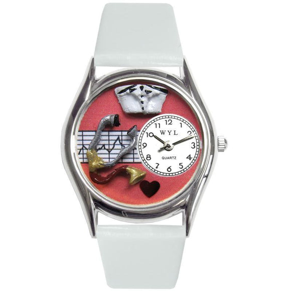 Nurse Red Watch Small Silver Style-Watch-Whimsical Gifts-Top Notch Gift Shop