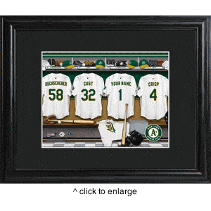 Oakland Athletics Personalized Locker Room Print with Matted Frame-JDS MarketingTop Notch Gift Shop