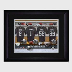 Oakland Raiders Personalized Locker Room Print with Matted Frame-Print-JDS Marketing-Top Notch Gift Shop