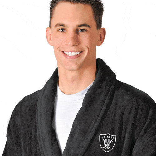 Oakland Raiders Black Terrycloth Bathrobe-Wincraft-Top Notch Gift Shop