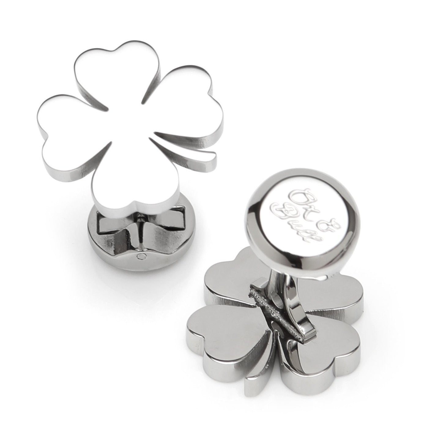 Four Leaf Clover Stainless Cufflinks-Cufflinks-Cufflinks, Inc.-Top Notch Gift Shop