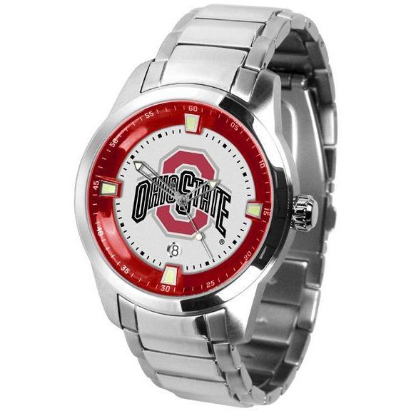 Ohio State Buckeyes Men's Titan Stainless Steel Band Watch-Watch-Suntime-Top Notch Gift Shop