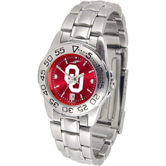 Oklahoma Sooners Ladies AnoChrome Steel Band Sports Watch-Watch-Suntime-Top Notch Gift Shop